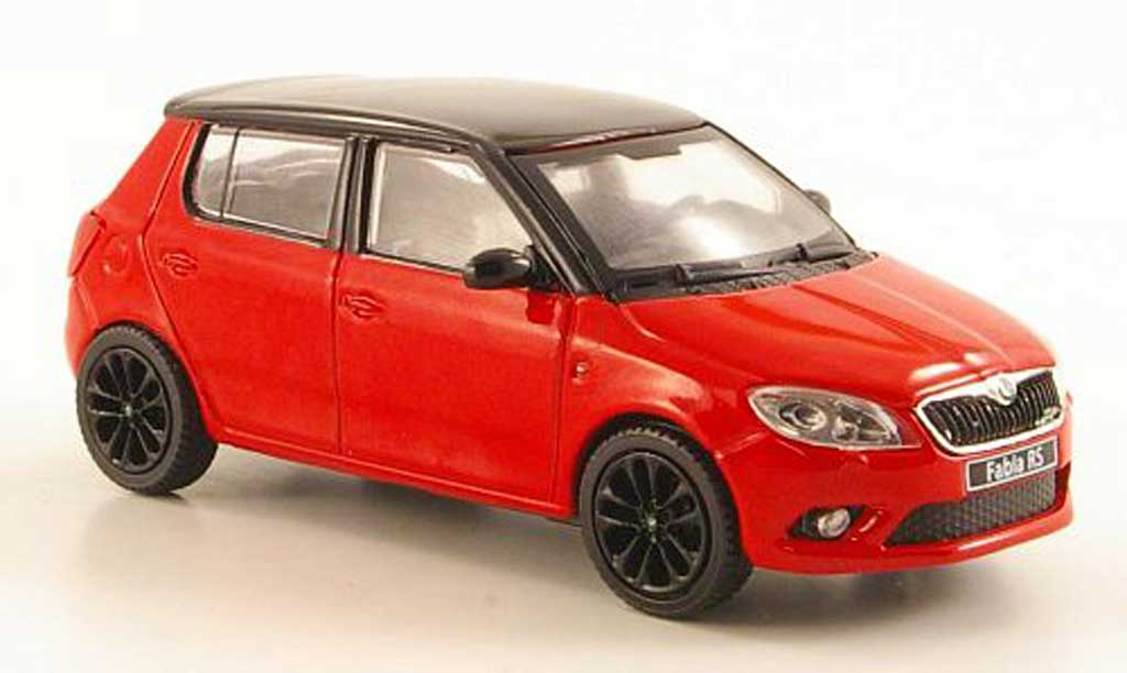 Skoda Fabia 1/43 Abrex red mit blackem Dach und Felgen 2010 diecast model cars