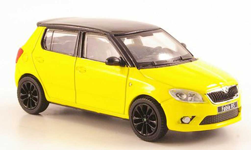 Skoda Fabia 1/43 Abrex yellow mit blackem Dach und Felgen 2010 diecast model cars