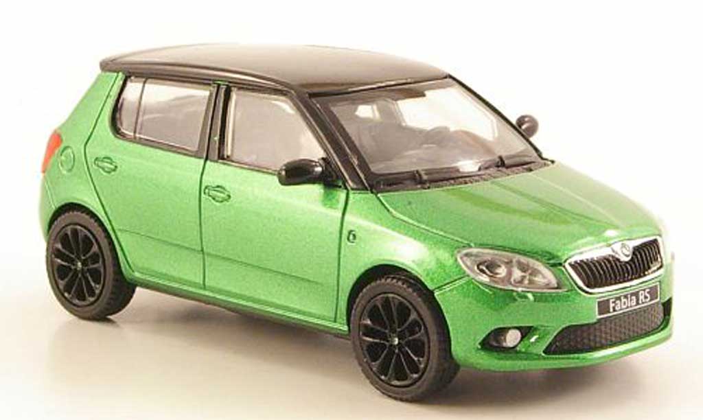 Skoda Fabia RS 1/43 Abrex RS II grun mit blackem Dach und Felgen 2010 diecast model cars