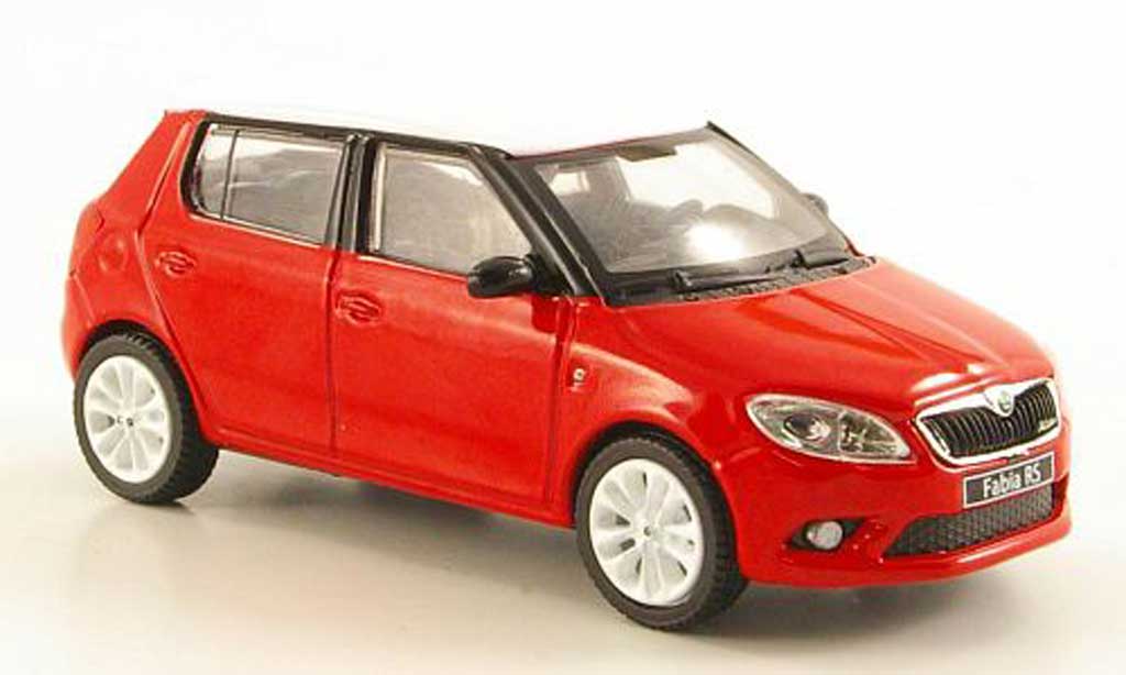 Skoda Fabia 1/43 Abrex red mit whiteem Dach und Felgen 2010 diecast model cars
