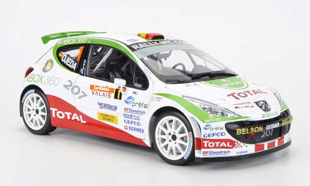 Peugeot 207 S2000 1/18 Sun Star S2000 No.1Total/XBOX 360 Rally Internatinal du Valais IRC 2007 E.G.Ojeda/J.Barrabes diecast model cars