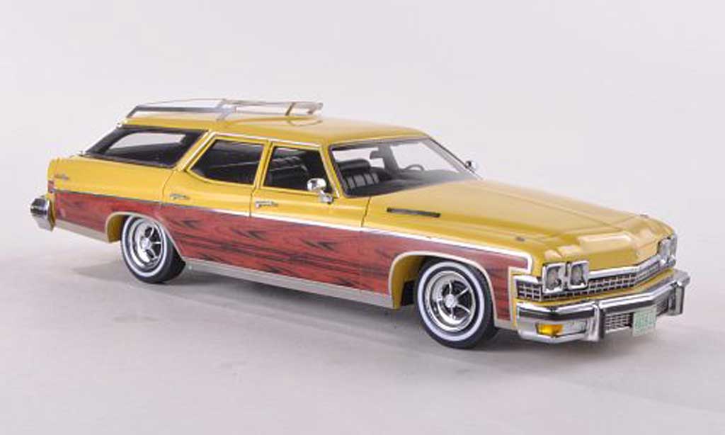 Buick Estate 1/43 Neo Wagon yellow/Holzoptik 1974 diecast model cars