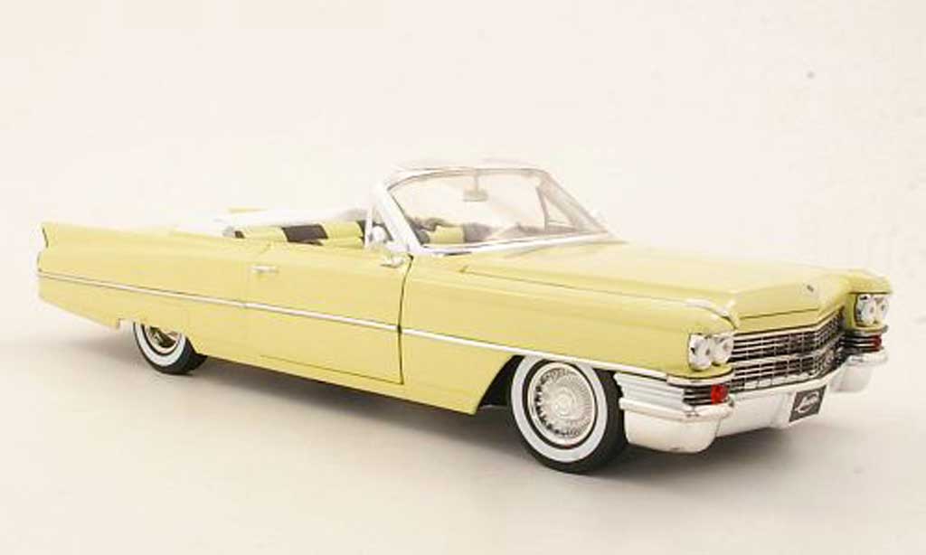 Cadillac Deville 1/18 Jada Toys Convertible yellow 1963 diecast model cars