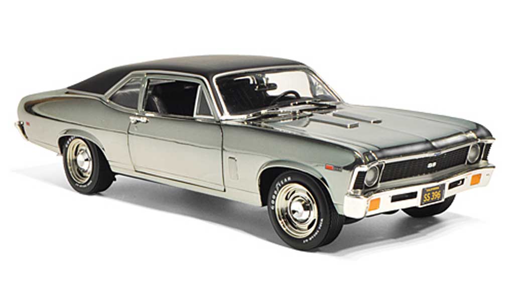 Chevrolet Nova 1969 1/18 Ertl 1969 SS 396 chrom/black diecast model cars