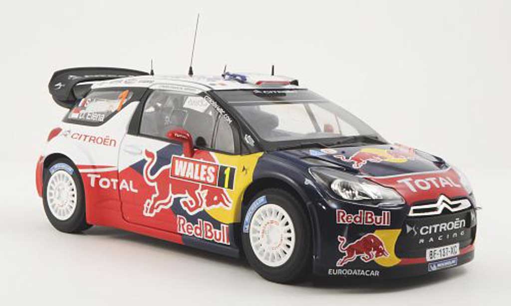DS Automobiles DS3 WRC 2011 1/18 Norev WRC 2011 No.1 Red Bull / Total S.Loeb / D.Elena Wales Rally GB diecast model cars