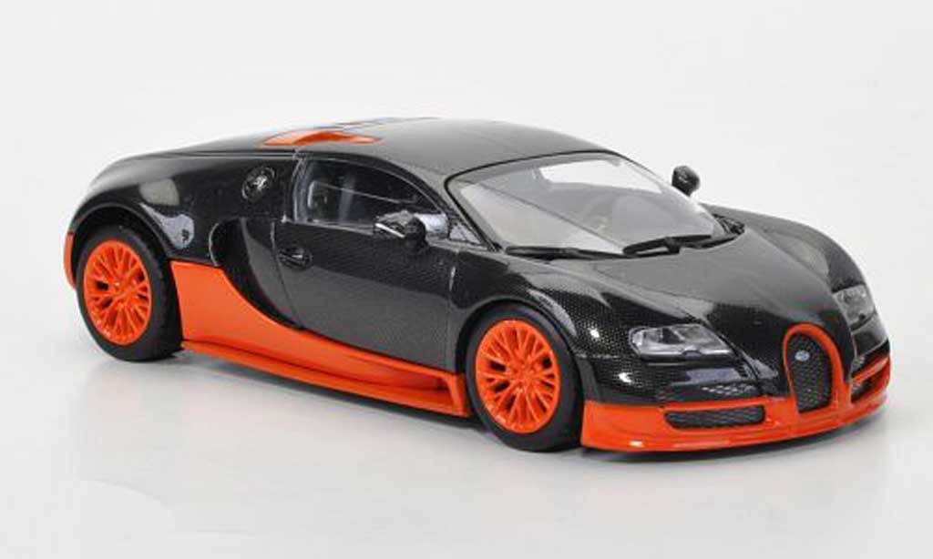 Bugatti Veyron Super Sport 1/43 Minichamps Super Sport grey/orange avec Figur 2011 diecast model cars