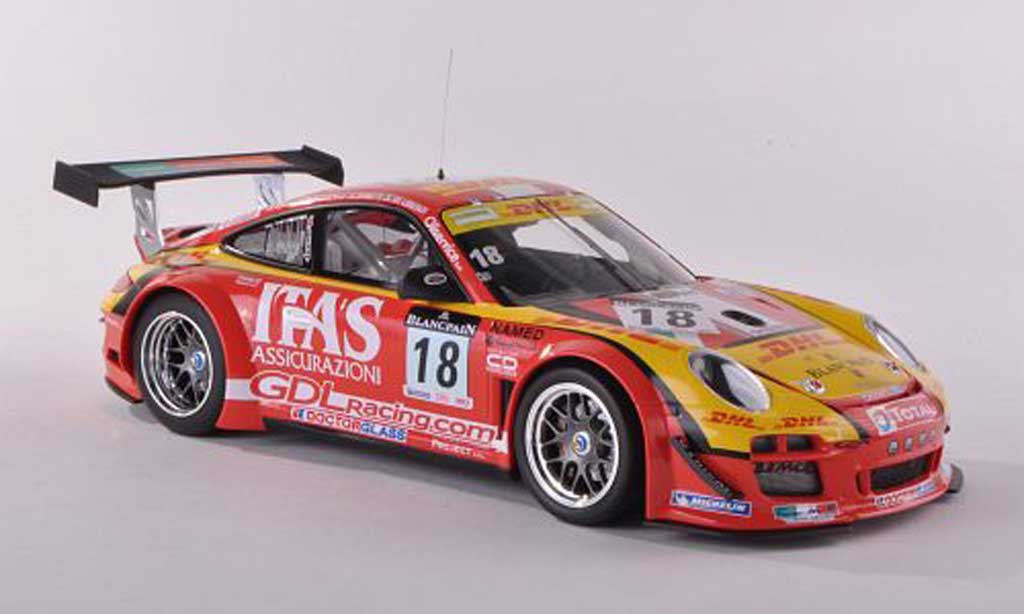 Porsche 997 GT3 1/18 Minichamps GT3 R 2011 No.18 DHL/Itas De Lorenzi Racing 24h Spa De Lorenzi/Bonetti/Caccia/Bontempelli diecast model cars
