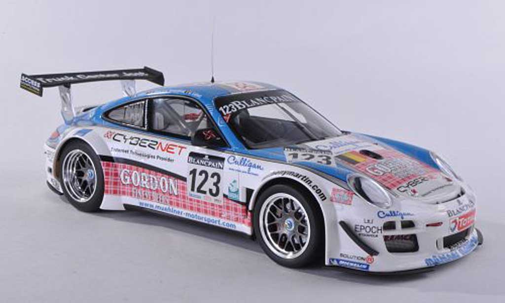 Porsche 997 GT3 1/18 Minichamps GT3 R 2011 No.123 Muhlner Motorsport 24h Spa Fumal/Thiry/Rosenblad/Lefort diecast model cars