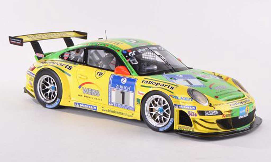 Porsche 997 GT3 RSR 1/18 Spark GT3 RSR 2009 No.1 Ratioparts Manthey Racing 24h Nurburgring diecast model cars