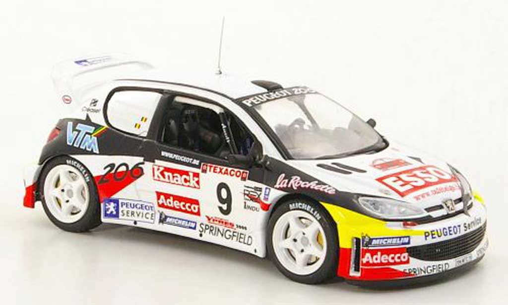 Peugeot 206 WRC 1/43 IXO WRC No.9 P.Snijers / E.v.d.Pluym Rally Ypern 2000 diecast model cars