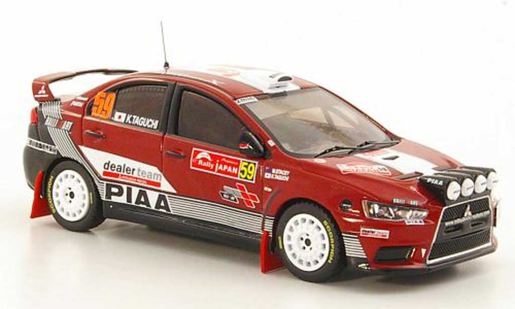 Mitsubishi Lancer Evolution X 1/43 IXO Evolution X No.59 K.Taguchi / M.Stacey Rally Japan 2008 diecast model cars