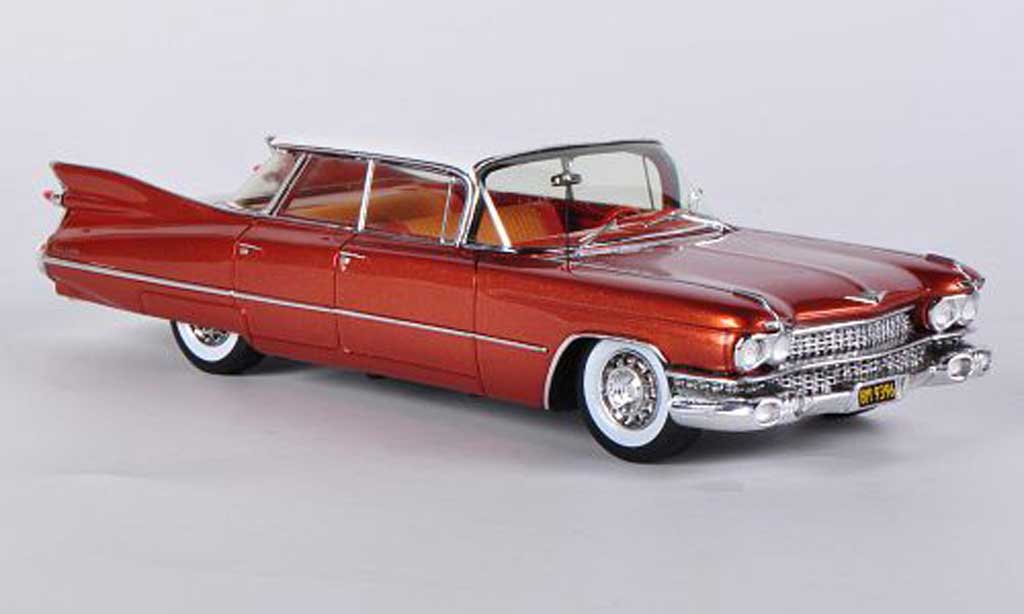 Cadillac Deville 1/43 Spark Sedan 4-Door 4-Window Hardtop brown/white 1959 diecast model cars