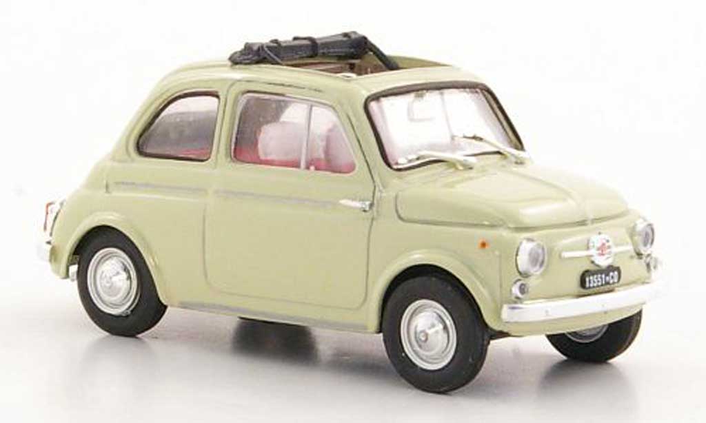 Fiat 500 D 1/43 Brumm D beige geoffnetes Faltdach 1960 diecast model cars