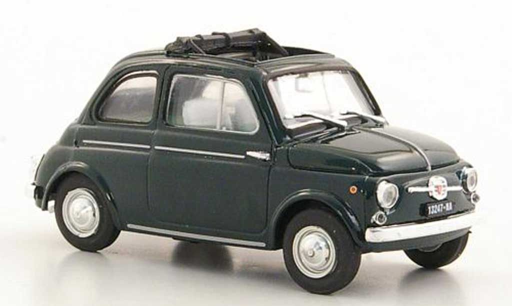 Fiat 500 D 1/43 Brumm D grun geoffnetes Faltdach 1960 diecast model cars