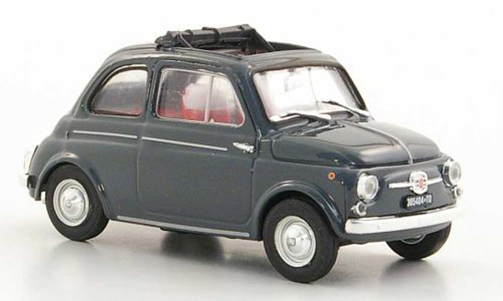 Fiat 500 D 1/43 Brumm D grey geoffnetes Faltdach 1960 diecast model cars