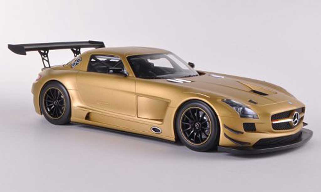 Mercedes SLS 1/18 Minichamps AMG GT3 mattgold Plain Body Version 2011 diecast model cars
