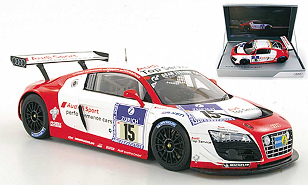 Audi R8 LMS 1/18 Spark LMS No.15 Sport Haase / Hennerici / Stippler / Winkelhock ADAC 24h Nurburgring 2011 diecast model cars