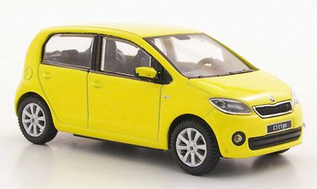 Skoda Citigo 1/43 Abrex yellow 5-portes 2012 diecast model cars