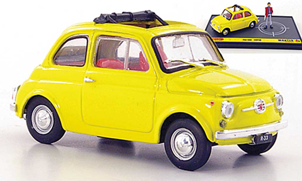 Fiat 500 1/43 Brumm yellow Lupin ''Wante- Lupin the 3rd'' diecast model cars