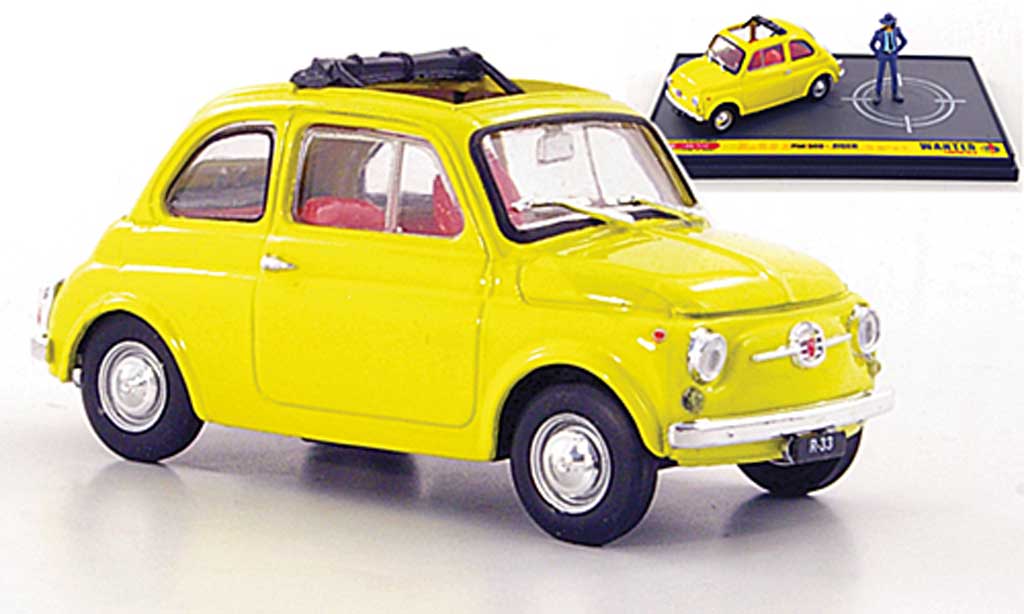 Fiat 500 1/43 Brumm yellow Jigen ''Wante- Lupin the 3rd'' diecast model cars