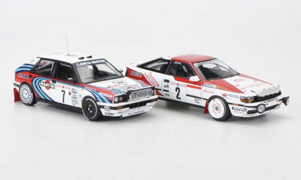 Toyota Celica GT Four 1/43 HPI 1990 GT Four Lancia + 2er-Set: Delta HF 16V No.7 und No.2 D.Auriol / C.Sainz Rally Monte Carlo diecast model cars