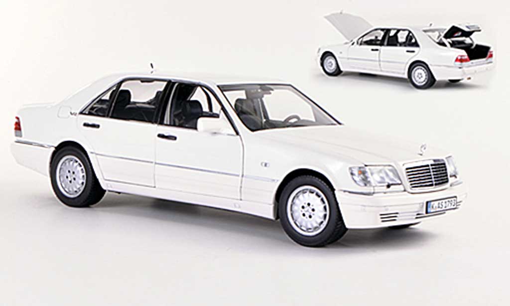 Mercedes Classe S 1/18 Norev S 600 (W140) white 1997 diecast model cars