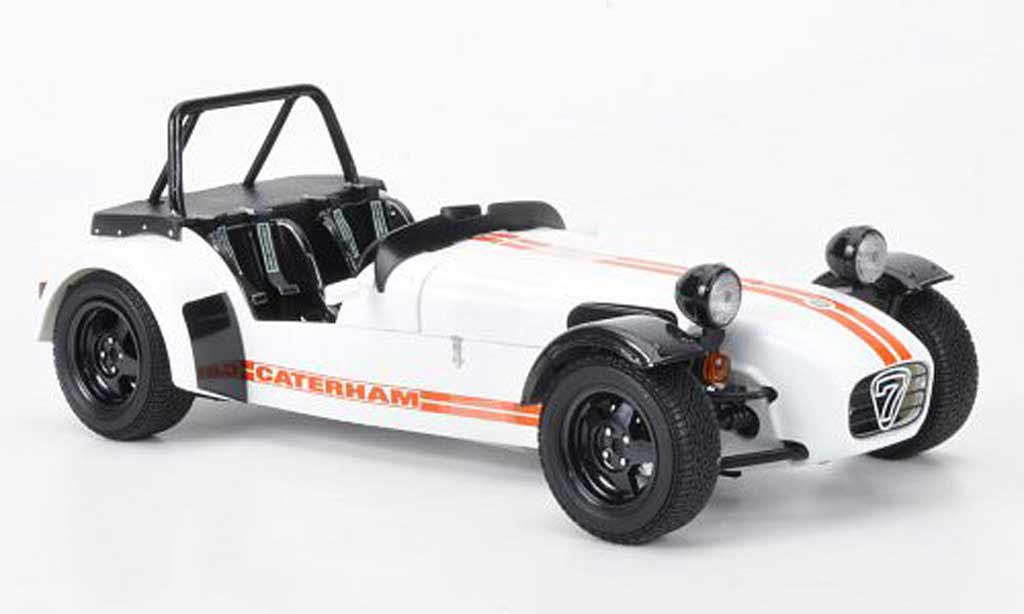 Caterham Super Seven 1/18 Kyosho JPE white avec orangenem Streifen diecast model cars