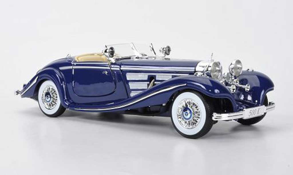 Mercedes 500 K 1/18 Maisto K blue 1936 diecast model cars