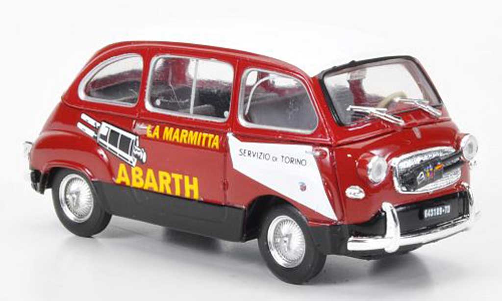 Fiat 600 1/43 Brumm D Multipla Abarth red/white La Marmitta 1960 diecast model cars