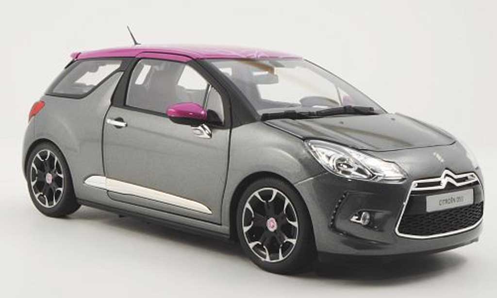 DS Automobiles DS3 1/18 Norev grey/fuchsia 2011 diecast model cars
