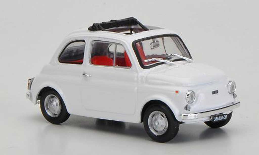 Fiat 500 R 1/43 Brumm R white ge?ffnetes Faltdach 1972 diecast model cars