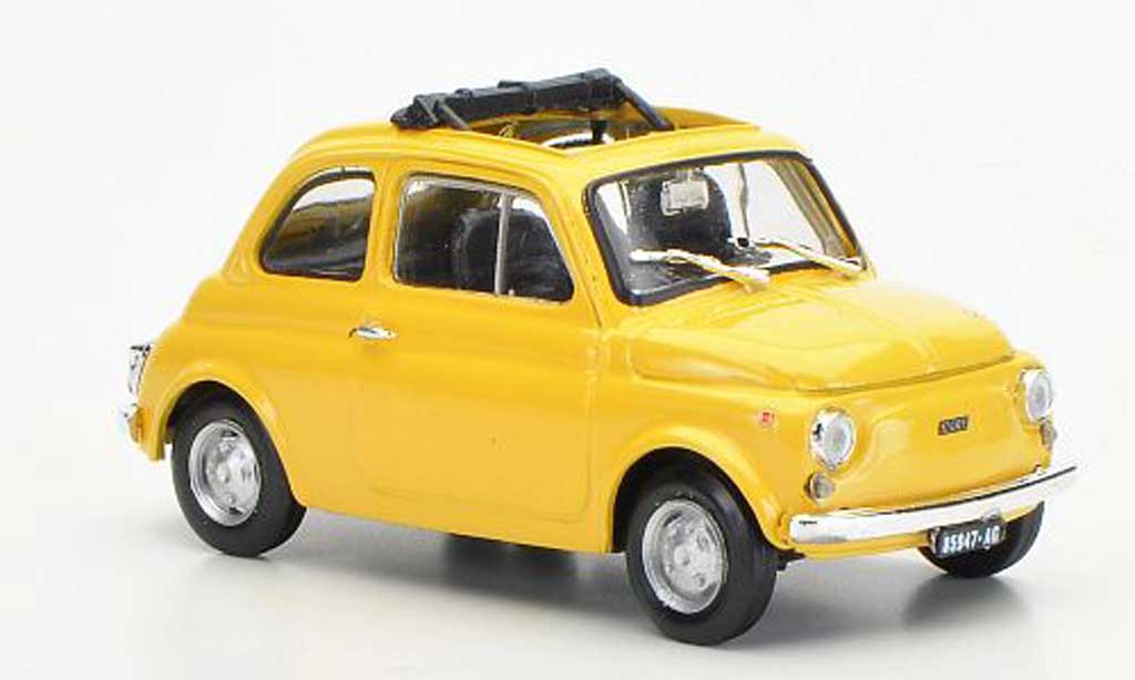 Fiat 500 R 1/43 Brumm R yellowbeige ge?ffnetes Faltdach 1972 diecast model cars