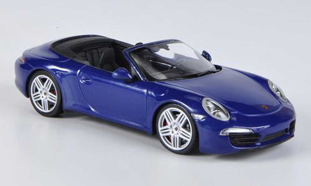 Porsche 991 Carrera 4 1/43 Minichamps Carrera 4 Convertible blue 2012 diecast model cars