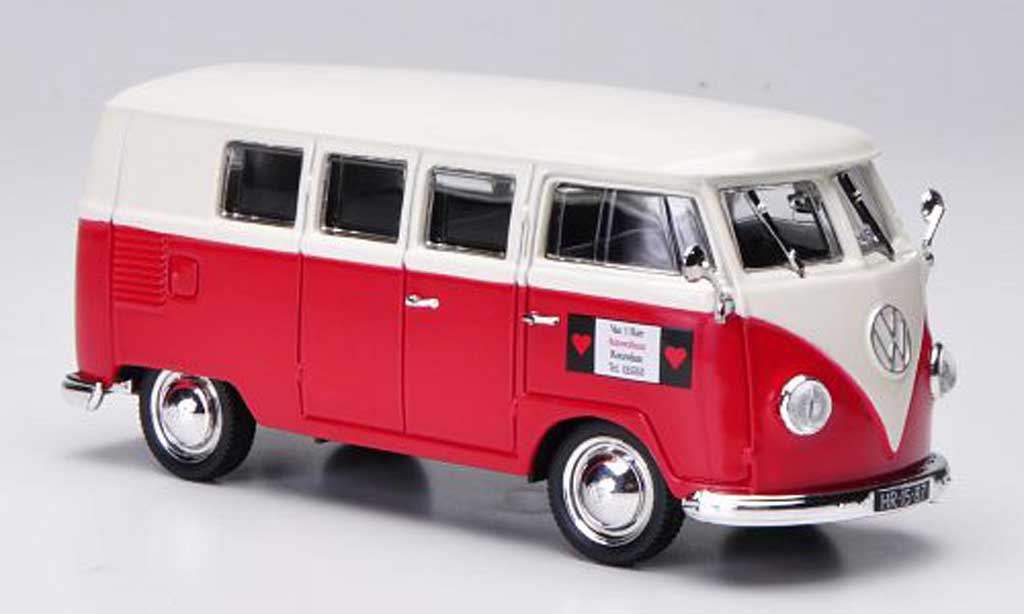 Volkswagen T1 1/43 Norev Estate Van't Hart - Autoverhuur red/white 1955 diecast model cars
