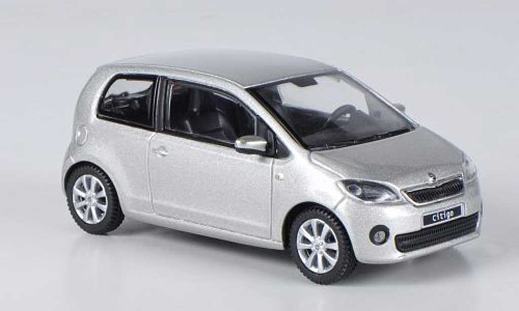 Skoda Citigo 1/43 Abrex grey Leaf 3-portes 2012 diecast model cars