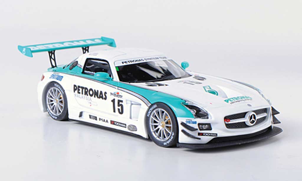 Mercedes SLS 1/43 Ebbro AMG GT3 No.15 Petronas Syntium T.Kataoka / F.Hairuman / B.Schneider 12h Merdeka 2011 diecast model cars