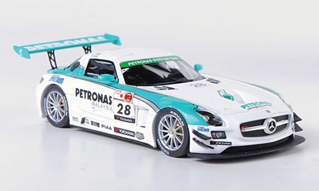 Mercedes SLS 1/43 Ebbro AMG GT3 No.28 Petronas Syntium M.Moh / T.Kataoka / J.Lester / R.Ritchie 12h Merdeka 2011 diecast model cars