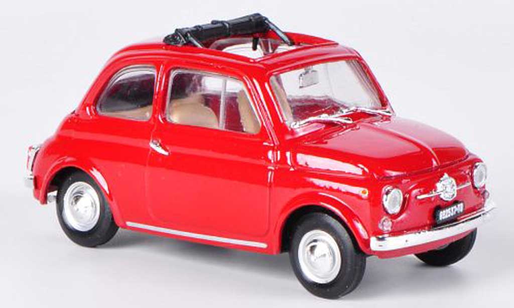 Fiat 500 F 1/43 Brumm F red Faltdach geoffnet 1965 diecast model cars