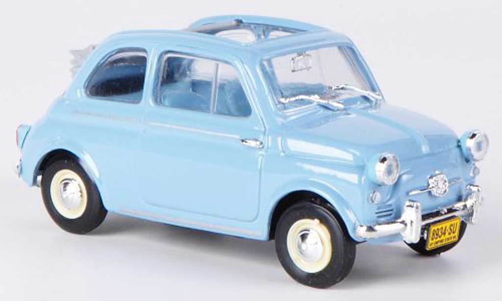 Fiat 500 1/43 Brumm America blue Faltdach geoffnet 1958 diecast model cars