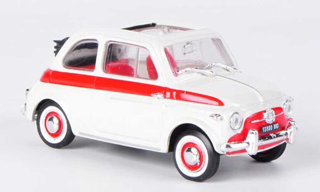 Fiat 500 Sport 1/43 Brumm Sport zagato white/red offenes Faltdach 1957 diecast model cars