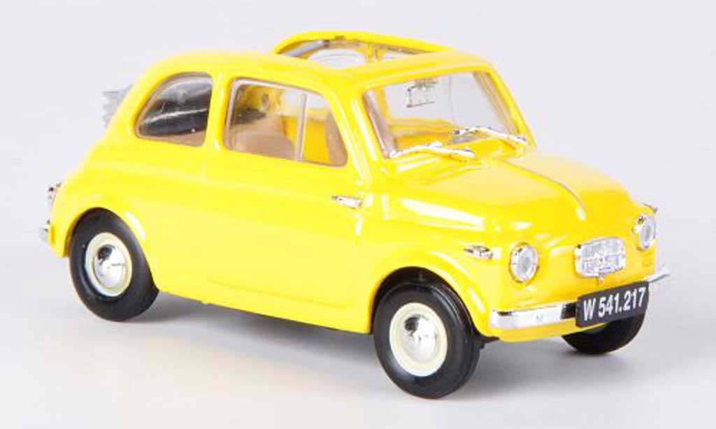 Steyr Puch 500 1/43 Brumm yellow offenes Faltdach 1957 diecast model cars