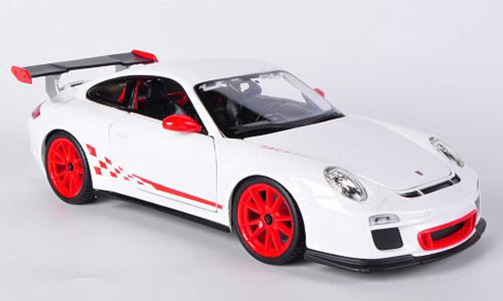 Porsche 997 GT3 RS 1/18 Burago GT3 RS white/red diecast model cars