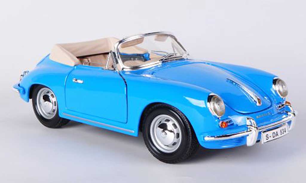 Porsche 356 1961 1/18 Burago 1961 B Convertible blue diecast model cars