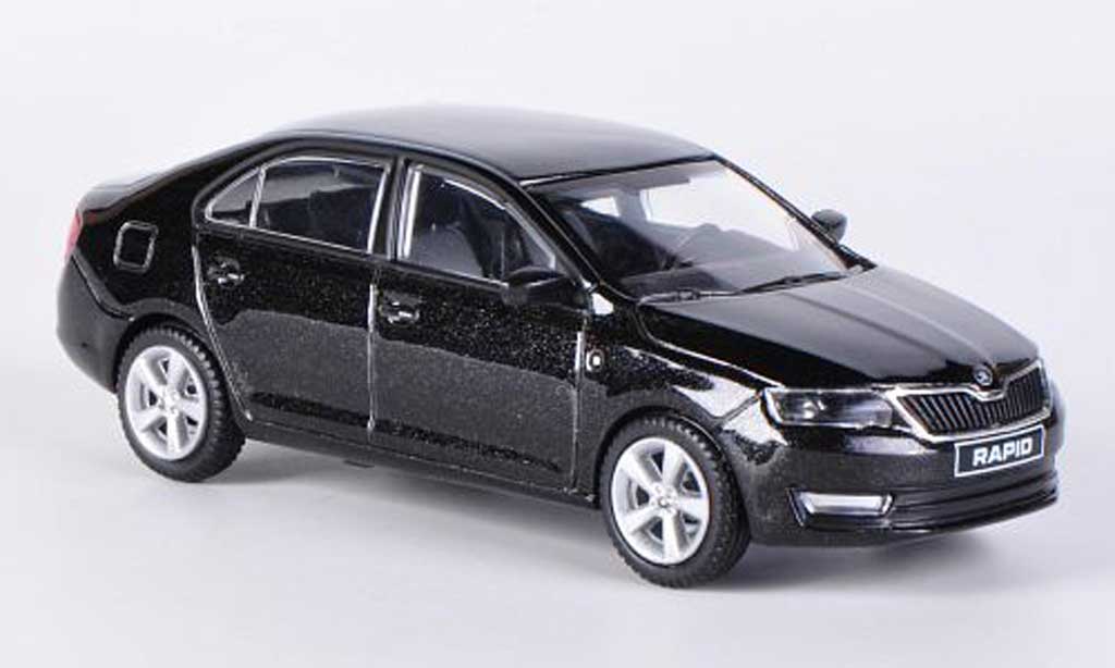 Skoda Rapid 1/43 Abrex black 2012 diecast model cars