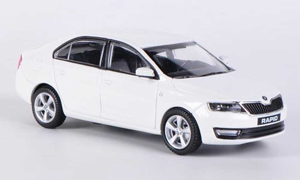Skoda Rapid 1/43 Abrex white 2012 diecast model cars