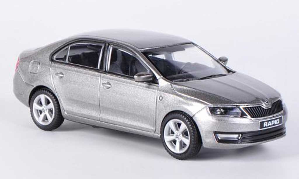 Skoda Rapid 1/43 Abrex grey 2012 diecast model cars