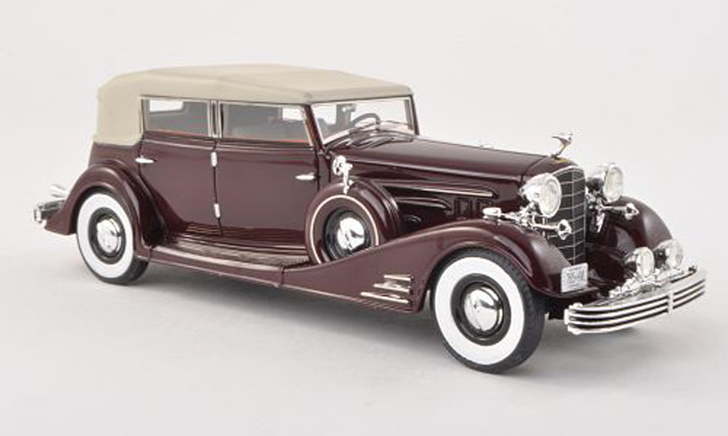 Cadillac Fleetwood 1/43 Neo Allweather Phaeton black-red/black-beige 1933 diecast model cars