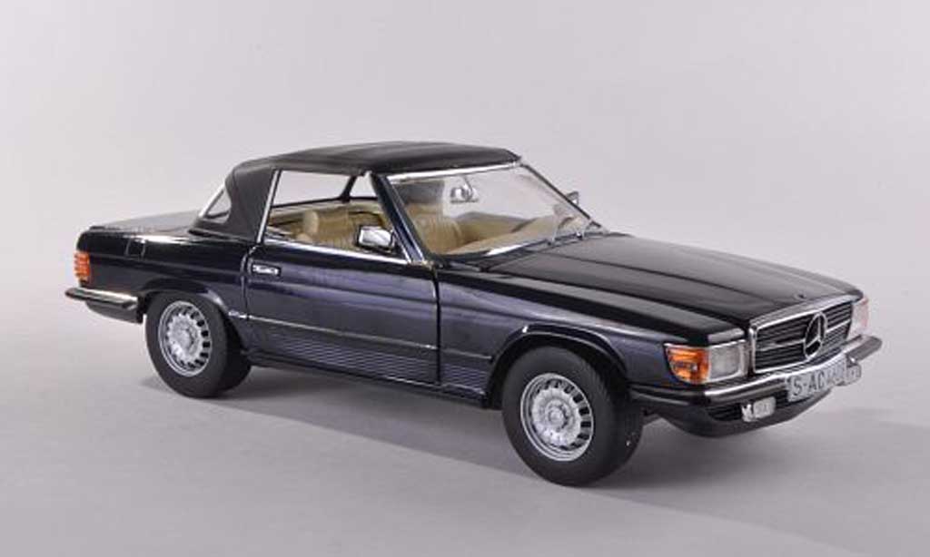 Mercedes 350 SL 1/18 Sun Star SL (R107) black-blue ferme 1977 diecast model cars