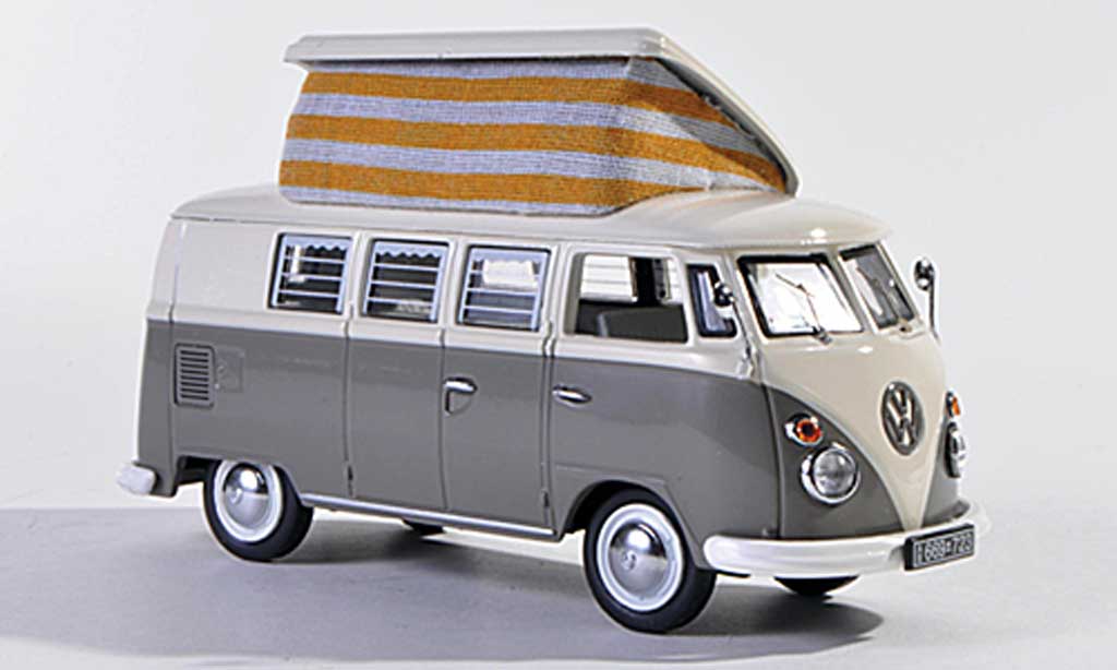 Volkswagen T1 1/43 Schuco Campingbus grey/white diecast model cars