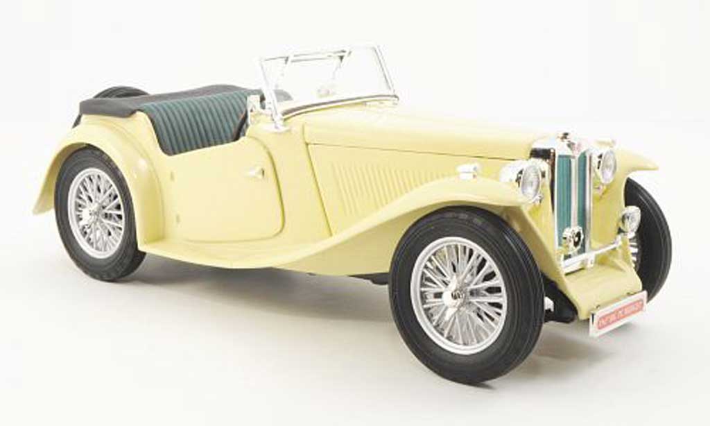 MG TC 1/18 Yat Ming Midget beige RHD 1947 diecast model cars